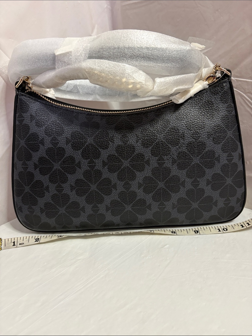 kate spade Black Floral-Print Shoulder Bag with Gold Logo - Picture 5 of 8